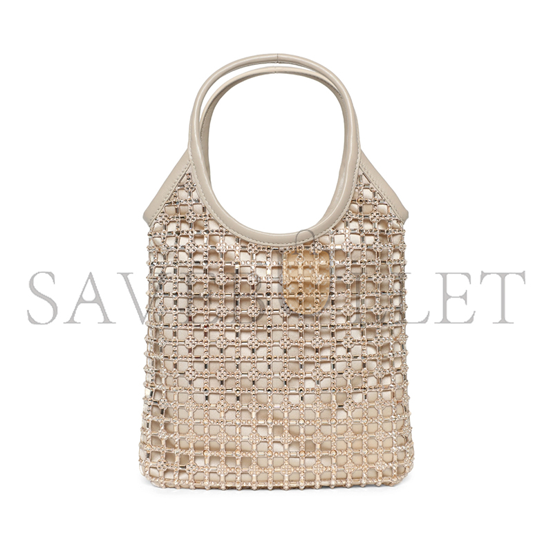 MIU MIU IVY SATIN HANDBAG WITH SYNTHETIC CRYSTALS 5BA281 (24*20cm)